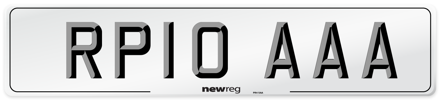 RP10 AAA Number Plate from New Reg